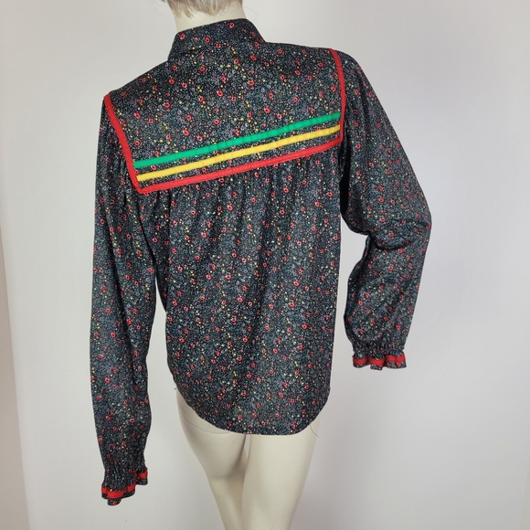 Vintage stranger things vibes floral blouse - Picture 5 of 12